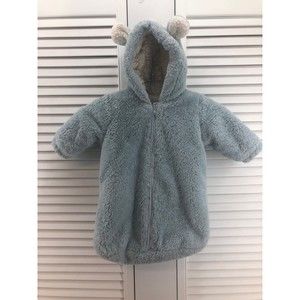 Monlapin size  0-3M Grey Faux fur snowsuit bunting bag